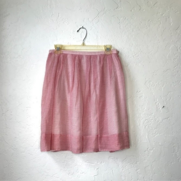 TALBOTS ~ Red Striped Pleated Skirt ~ Preppy Aesthetic ~ Size 8 - Picture 1 of 4